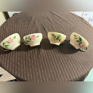 Set of 4 Vintage Franciscan 'Desert Rose' Earthenware Cup